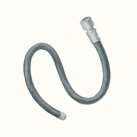 Water color illustrative image of a generic 48 in. Flexible Grease Hose with Heavy Duty Coupler