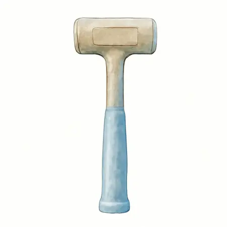 Water color illustrative image of a generic 48 oz. Soft Face Dead Blow Hammer