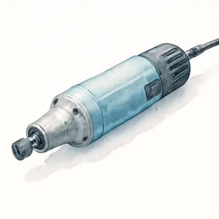 Water color illustrative image of a generic 4 Amp, 1/4 in.  Die Grinder