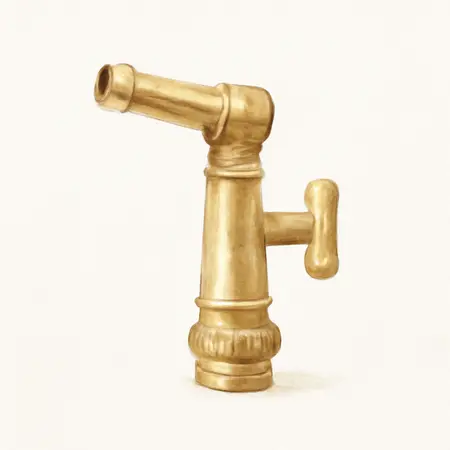 Water color illustrative image of a generic 4 In. Brass Garden Hose Nozzle