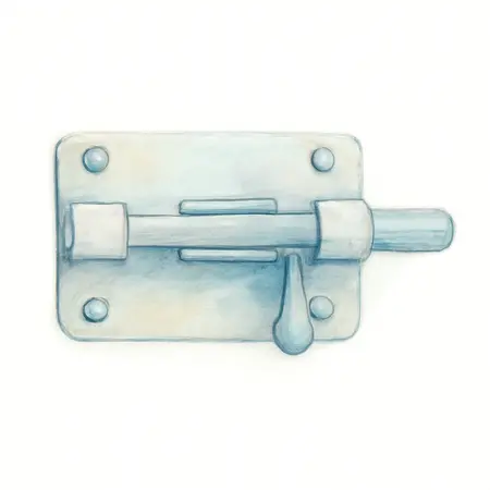 Water color illustrative image of a generic 4 In. Sliding Bolt Gate Latch