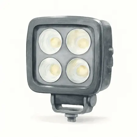 Water color illustrative image of a generic 4 LED Off-Road Spotlight