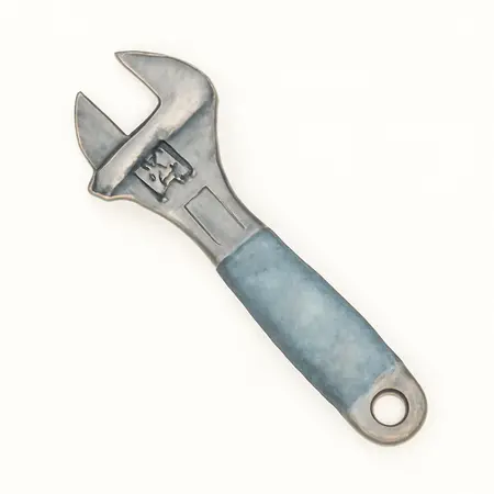 Water color illustrative image of a generic 4 Pc Adjustable Laser Etched Wrench Set