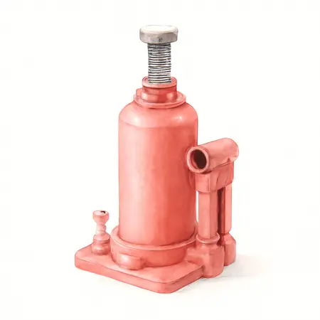 Water color illustrative image of a generic 4 Ton Hydraulic Bottle Jack