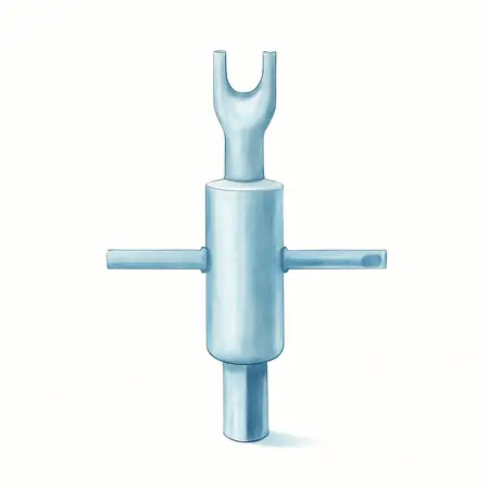 Water color illustrative image of a generic 4-Way Valve Stem Core Tool