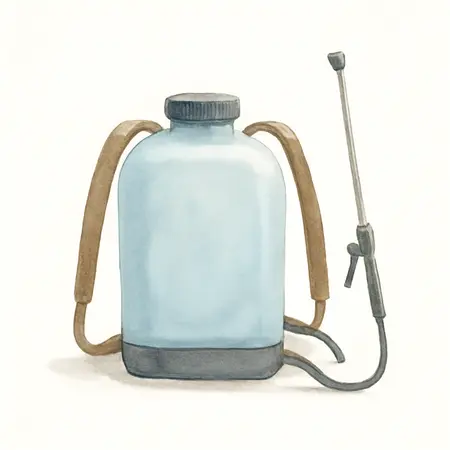 Water color illustrative image of a generic 4 Gallon Backpack Sprayer