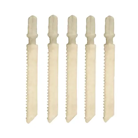 Water color illustrative image of a generic 4 in. 10 TPI T-shank Reverse Jig Saw Blades for Clean Wood Cutting, 5 Pack