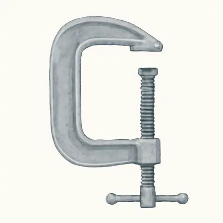 Water color illustrative image of a generic 4 in. C-Clamp