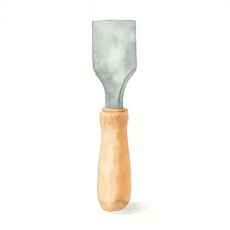 Water color illustrative image of a generic 4 in. Chisel Blade for Air Scraper