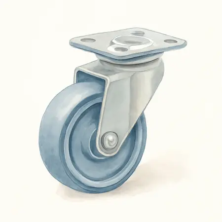Water color illustrative image of a generic 4 in. PVC Swivel Caster