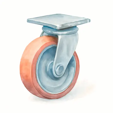 Water color illustrative image of a generic 4 in. Polyurethane Rigid Caster
