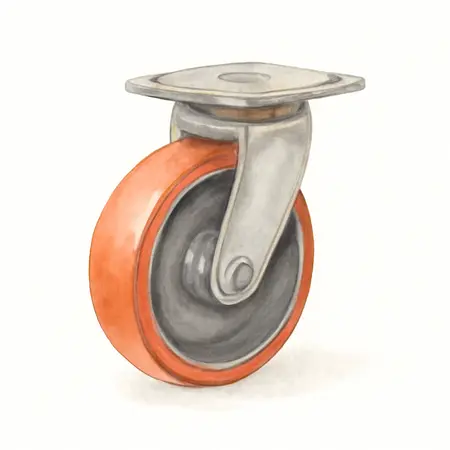 Water color illustrative image of a generic 4 in. Polyurethane Swivel Caster