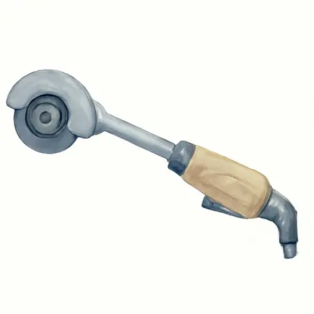 Water color illustrative image of a generic 4 in. Professional High Speed Extended Reach Air Cut-Off Tool