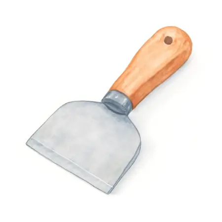 Water color illustrative image of a generic 4 in. Scraper/Chopper with Wood Handle