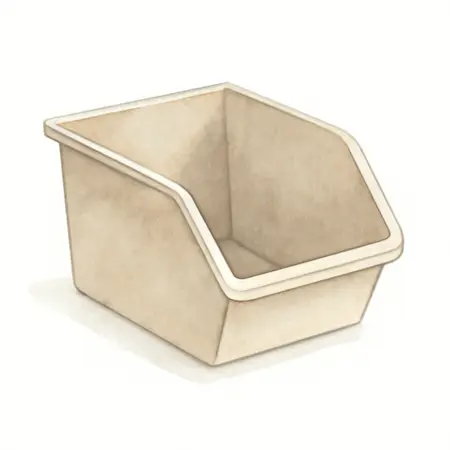 Water color illustrative image of a generic 4 in. Stacking Tilt Bin
