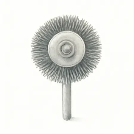 Water color illustrative image of a generic 4 in. Wire Wheel with 1/4 in. Shank