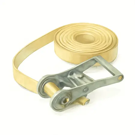 Water color illustrative image of a generic 4 in. x 27 ft. Ratcheting Cargo Strap with Flat Hook