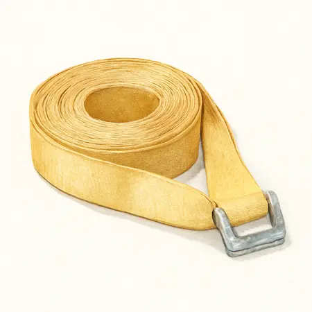 Water color illustrative image of a generic 4 in. x 30 ft. Cargo Strap with Flat Hook