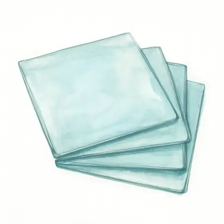 Water color illustrative image of a generic 4 in. x 4-1/2 in. Welding Lens Covers, 5 Pc.