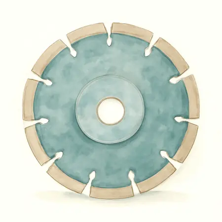 Water color illustrative image of a generic 4 in. Segmented Rim Wet or Dry Cut Diamond Saw Blade