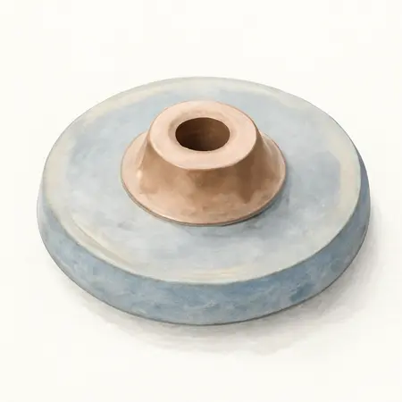 Water color illustrative image of a generic 4 in. Steel Wood-Shaping Dish with 7/8 in. Arbor