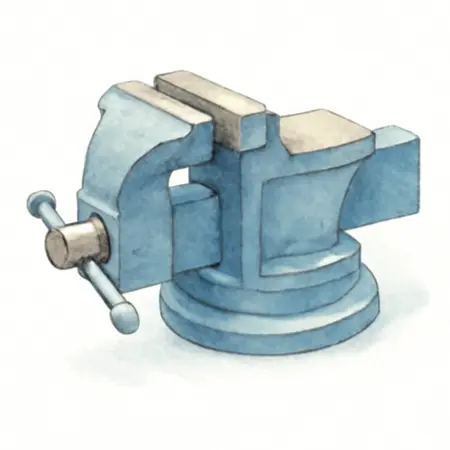 Water color illustrative image of a generic 4 in. Swivel Vise with Anvil