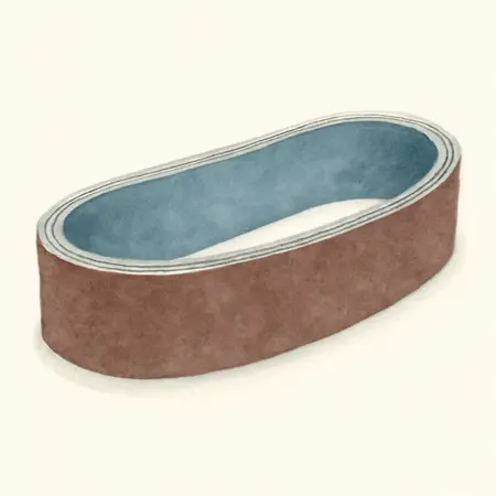 Water color illustrative image of a generic 4 in. x 24 in., 36-Grit Sanding Belts with Zirconia Alumina Grain, 3-Pack