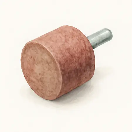 Water color illustrative image of a generic 4 in. x 4 in. x 3/4 in., 240 Grit Nonwoven Finishing Drum