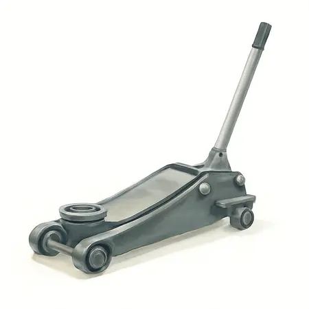 Water color illustrative image of a generic 4 ton Professional Floor Jack with RAPID PUMP, Black