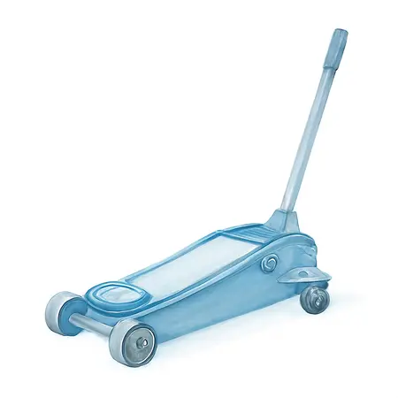 Water color illustrative image of a generic 4 ton Professional Floor Jack with RAPID PUMP, Blue