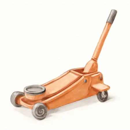 Water color illustrative image of a generic 4 ton Professional Floor Jack with RAPID PUMP, Orange