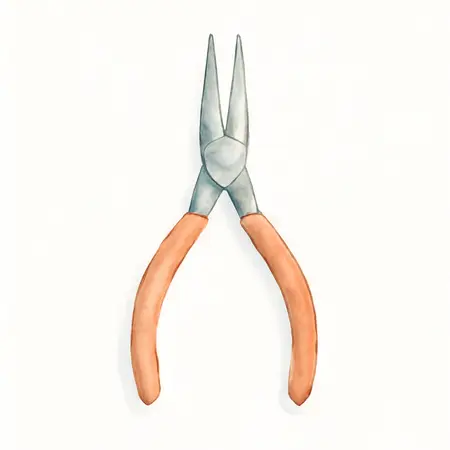 Water color illustrative image of a generic 5-3/4 in. Needle Nose Pliers