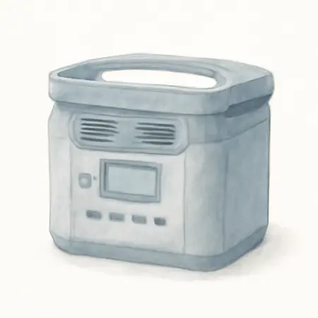 Water color illustrative image of a generic 5000 Watt Peak Output DELTA MAX 2016Wh Portable Power Station