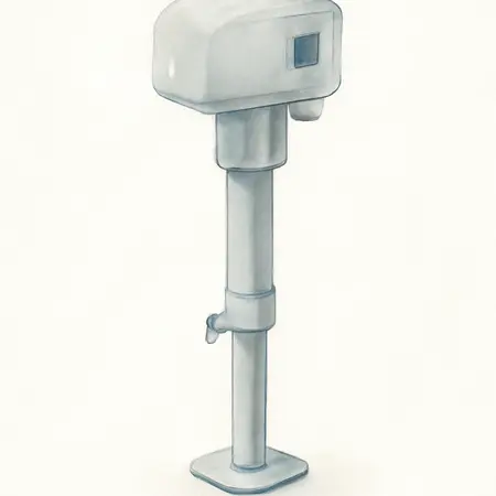 Water color illustrative image of a generic 5000 lb. A-Frame Weather Resistant Electric Trailer Jack with Drop Leg