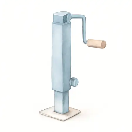Water color illustrative image of a generic 5000 lb. Drop Leg Trailer Jack