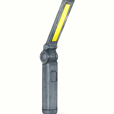 Water color illustrative image of a generic 500 Lumen LED Rechargeable Magnetic Handheld Foldable Slim Bar Work Light