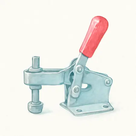 Water color illustrative image of a generic 500 lb. Horizontal Toggle Clamp
