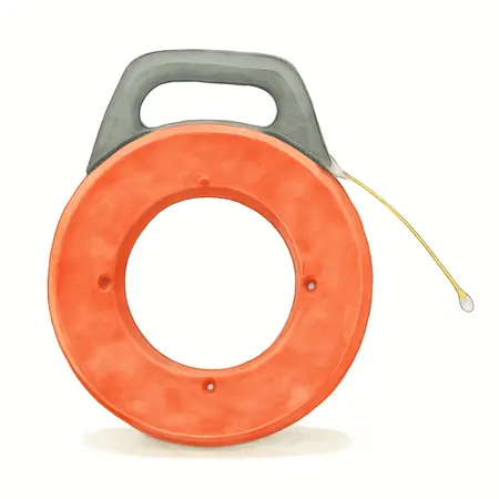 Water color illustrative image of a generic 50 ft. Fiberglass Fish Tape