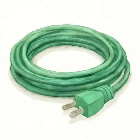 Water color illustrative image of a generic 50 ft. x 16 Gauge Indoor/Outdoor Extension Cord, Green