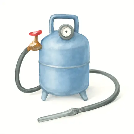 Water color illustrative image of a generic 50 lb. Portable Abrasive Blaster Kit