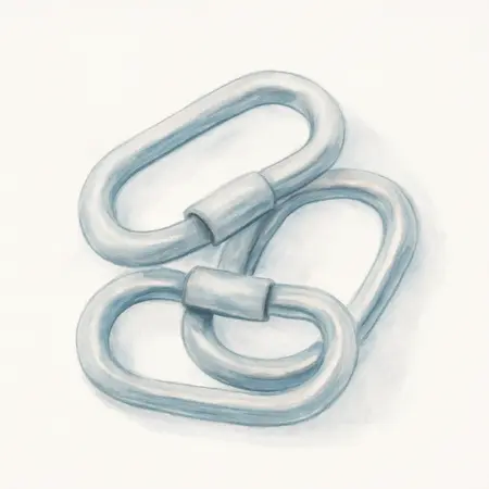 Water color illustrative image of a generic 5/16 in. Quick Links, 3 Piece