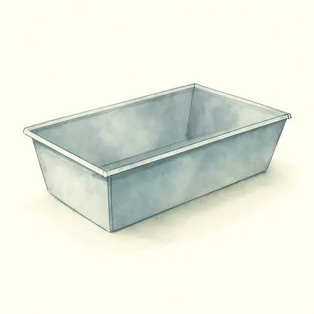 Water color illustrative image of a generic 52 Oz. Mud Pan