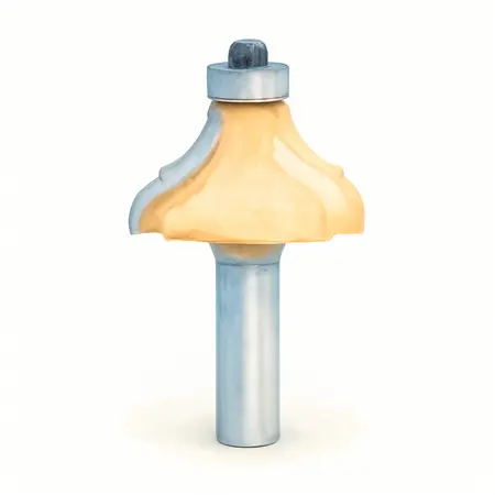 Water color illustrative image of a generic 5/32 in. Roman Ogee Router Bit with 1/4 in. Shank