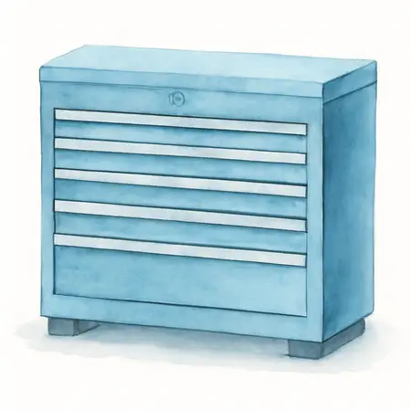 Water color illustrative image of a generic 56 in. Professional Top Chest, Blue