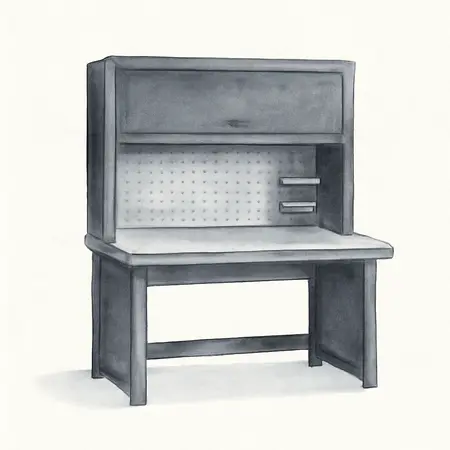 Water color illustrative image of a generic 56 in. Professional Work Center Hutch, Black