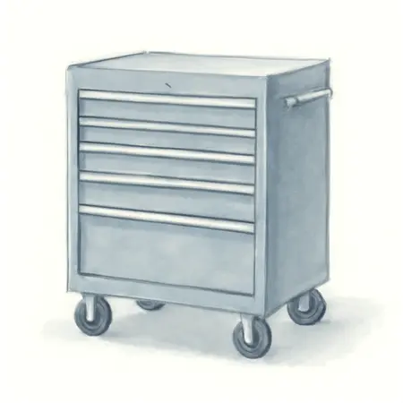 Water color illustrative image of a generic U.S. GENERAL 56 in. Roller Cabinet, Slate Gray