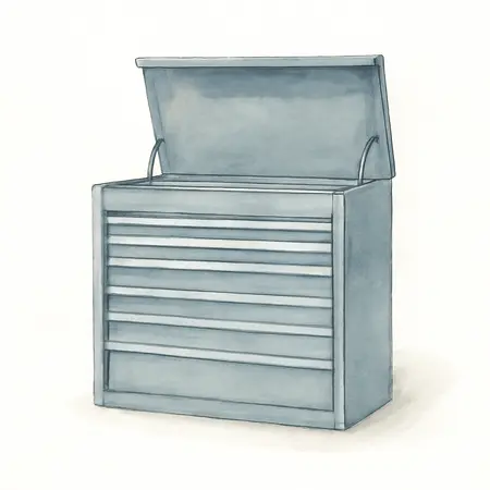 Water color illustrative image of a generic 56 in. x 22 in. Top Chest, Series 3, Slate Gray