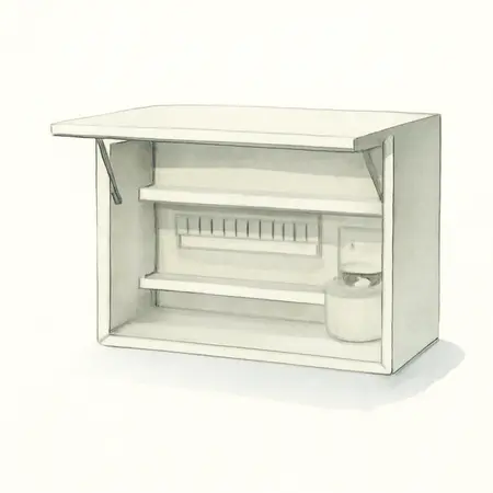 Water color illustrative image of a generic 56 in. x 22 in. Work Center Hutch, Series 3, White