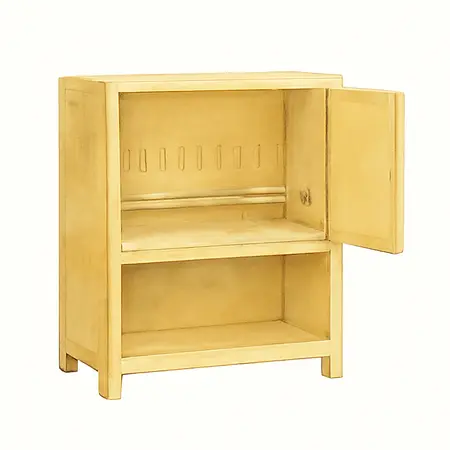 Water color illustrative image of a generic 56 in. x 22 in. Work Center Hutch, Series 3, Yellow
