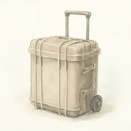 Water color illustrative image of a generic 5800 Weatherproof Protective Rolling Carry-On Case, X-Large